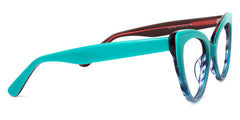 Claudette Cat Eye Teal Blue-Green Frame Glasses | Zeelool