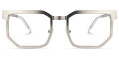 Barber Geometric Silver Eyeglasses and Glasses Frames