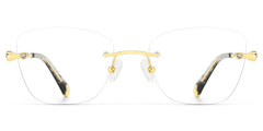 Rectangle Gold Eyeglasses- Seth Metal Frame Glasses