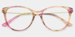 Eli Tortoise Round Mixed Flower Prescription Glasses | ZEELOOL