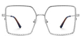 Square Toure Sliver Metal Diamond Cut Eyeglasses