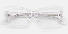 Leona Rectangle Clear Glitter Eyeglasses for Women | ZEELOOL