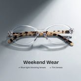 Oval Clear Eyeglasses- Everly Acetate Frame Glasses