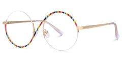 Flozif Round Rainbow Glasses in Semi-Rim | Zeelool