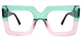 Brandon Square Green-Pink Oversized Frame Glasses