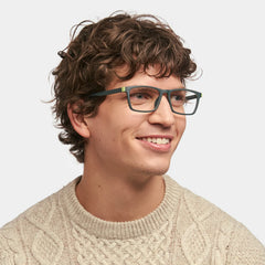Cheche Rectangle Eyeglasses with Dark Green Frames