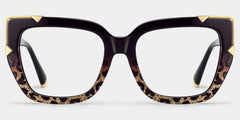 Dax Square black leopard print Frame Eyeglasses for Women| ZEELOOL