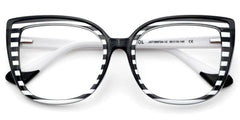 Large Black White Eyeglasses Frames With Cat Eye Shape