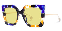 Qatar Square Blue/Black Sunglasses | Zeelool Glasses