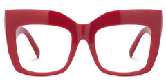 Alberta Cat-Eye Glasses with Red Frames