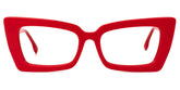 Newell Bright Red Rectangle Large Frame Glasses | Zeelool