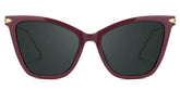 Hilary Butterfly Dark-Red Sunglasses with Thin Frames
