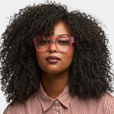 Zerica Eyeglasses in Square Red Rose Eyeglasses | Zeelool