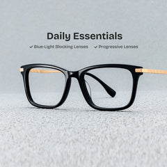 Zane Rectangle Black Color Frame Glasses for Men | Zeelool