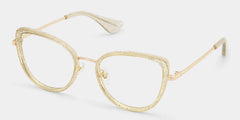 Celine Bling Cat-eye Translucent Gold Frame Glasses | ZEELOOL
