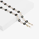 Fashion Black White Flower Eyeglasses Chains Accessories on Zeelool