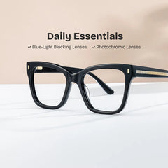 Square Black Eyeglasses Rory Acetate Frame Glasses