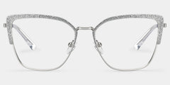 Javier silver rectangle glasses Online | ZEELOOL