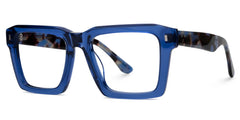 Kenish Designer Eyeglasses in Square Blue Frame