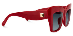 Alberta Rectangle Sunglasses with Red Frames