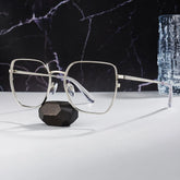 Fife Silver Full Frame Metal Prescription Glasses