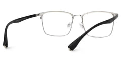 Eaddy Silver Eyeglasses with Rectangle Shape | Zeelool Optical