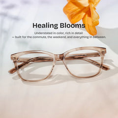 Sawyer Gradient Brown Rectangle Eyeglass Frames | ZEELOOL
