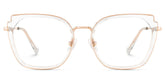 Clear Metal Frame Glasses With Wide Size For Women