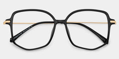 Payton Geometric Black Frame Glasses | Zeelool Optical