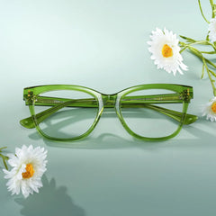 Vivienne Green Frame Glasses with Rectangle Frame Online | ZEELOOL