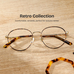 Ian Tortoise Frame Glasses with Round Frame Online | ZEELOOL