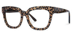 Designer Brown Leopard Square Prescription Glasses