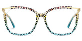 Spring hinges Sidibe Eyeglasses, Sidibe Blue leopard Glasses -Zeelool