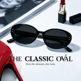 Lennon Black Oval Glasses | Retro Varsity Athleisure