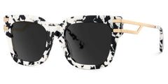 Square Cat-Eye Glasses With Cow Pattern