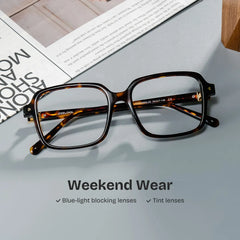 Talia Tortoise Frame Glasses with Square Frame Online | ZEELOOL