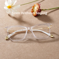 Cat eye Clear Eyeglasses- Amelia Mixed Frame Glasses