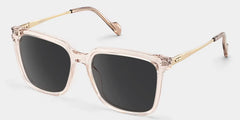 Thin Beige Frame Glasses With Square Shape