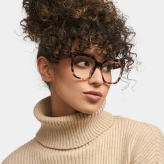 Minguela Square Cheetah Print Tortoise Glasses | Zeelool