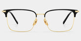Maxwell Browline Black and Gold Glasses Frames for Men | ZEELOOL