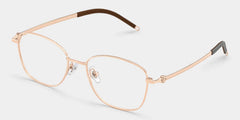 Nicole Gold Wire Frame Glasses in Rectangle Metal Material | ZEELOOL