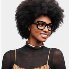Neon Black Frame Prescription Glasses with Square Shape | ZEELOOL