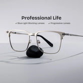 Marshall Silver Rectangle Prescription Glasses | Zeelool