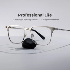 Marshall Silver Rectangle Prescription Glasses | Zeelool