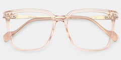 Thin Beige Frame Glasses With Square Shape
