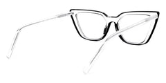 Yosef Cyber Women Black and Clear Cat Eye Frames Glasses