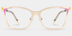 Elise Gold Frame Glasses with Rectangle Frame Online | ZEELOOL