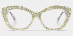 Giselle Cat-eye Clear Rhinestone Glasses Frames | ZEELOOL