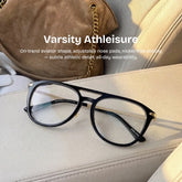 Isabelle Black Aviator glasses | Varsity Athleisure Stripe