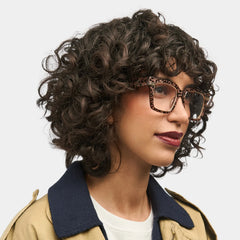 Taylor Square Gold Leopard Frame Glasses for females